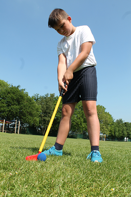 Enrichment - Image of student in goal as part of a football game